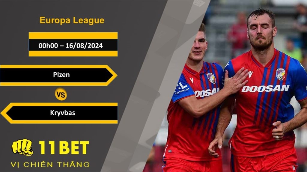 11BET Soi kèo  Plzen vs Kryvbas , 00h00, 16/08/2024