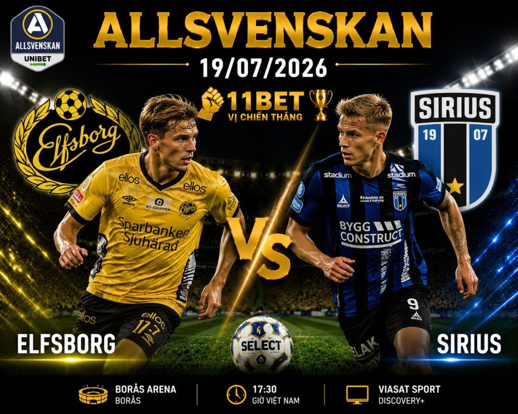 11BET Nhận định bóng đá Elfsborg vs Sirius, 21h30 ngày 19/07 – Sirius nối dài chuỗi thăng hoa